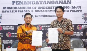 Kadis Kominfo Palopo Teken MoU dengan Bawaslu ft